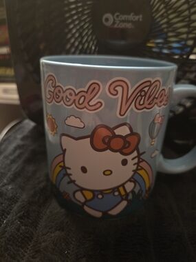 Comfort Zone Hello Kitty Good Vibes Light Blue Ceramic Mug